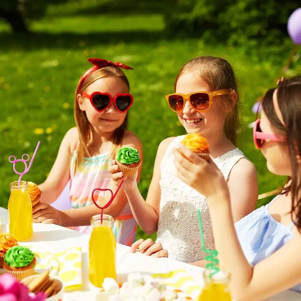 10pcs Crazy Curly Drinking Straws Colorful Unique Flexible Drinking Tube Kids Birthday Party Supplies Bar Drinkware Accessories