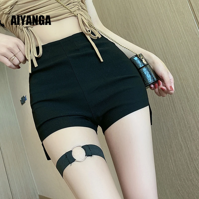 Шорты женские эластичные с завышенной талией пикантные обтягивающие короткие