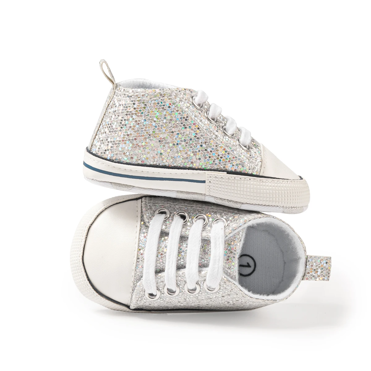 Newborn Sequin Canvas Baby Shoes 2