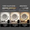 8 Inch Black Wall Mounted Makeup LED Mirror 3X-10X Magnifying USB Charing Double Side Bathroom Smart Shaving Cosmetic Mirror 5