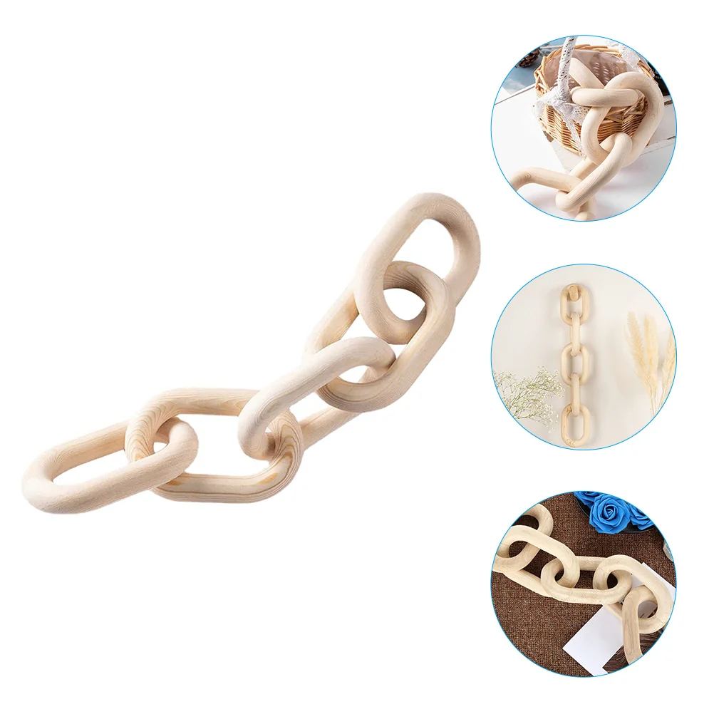 

Ornament Office Retro Home Decor Wood Hanging Craft Wooden Link Chain Adornment
