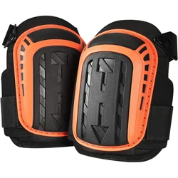 Heavy Duty Gel Cushion Knee Pads with Anti-Slip Straps for All-Day Comfort and Versatile Protection (Orange)