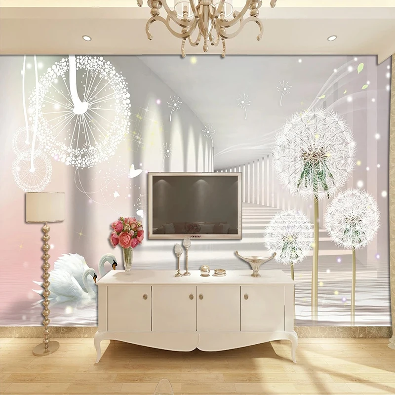 

Custom Mural Wallpaper 3D Stereoscopic Space Dandelion Living Room TV Sofa Bedroom Background Wall Decor Papel De Parede Murals