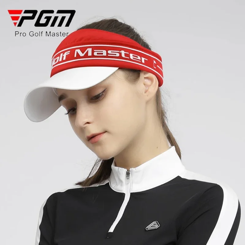 PGM Women Sunscreen Golf Cap Ladies Breathable Empty Top Sun Hat Women Adjustable Sweat-absorption Visor Printing Baseball Caps