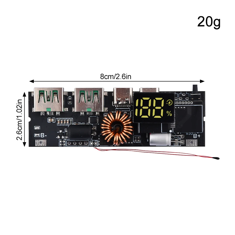 Dual USB PD Fast Charge Power Bank 100W