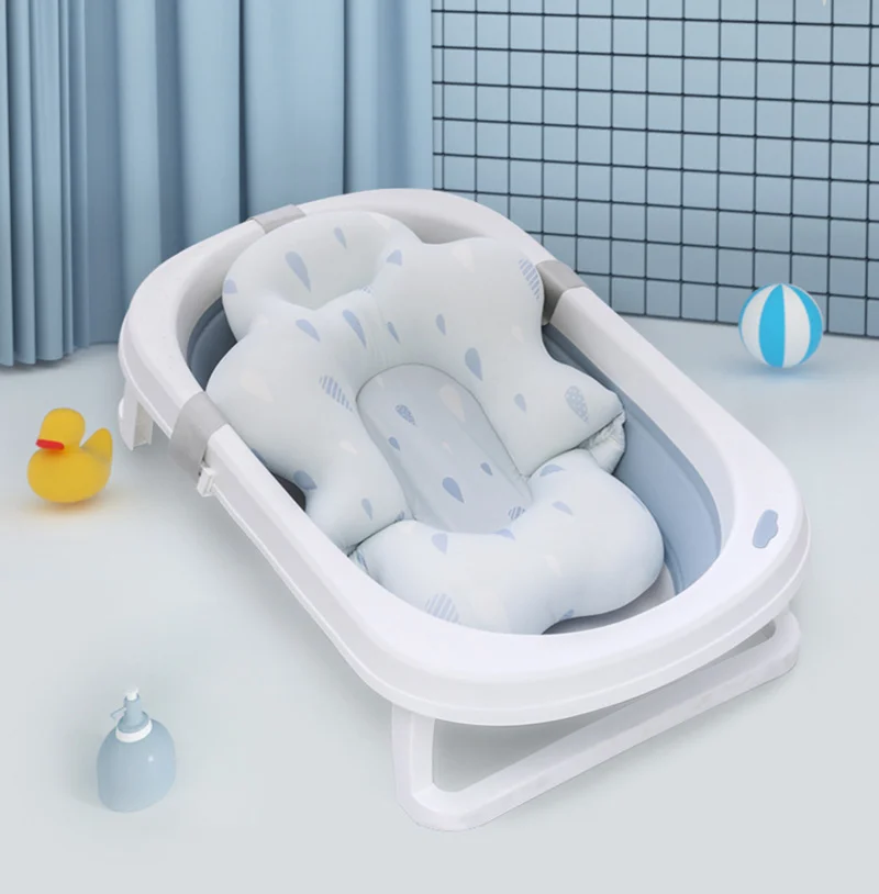 baby bathing bath mat newborn baby bath mesh pocket can sit and lie down rack tub universal suspension mat
