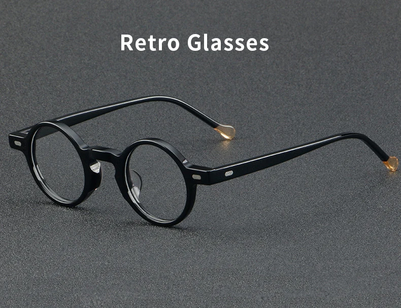 Xbora Herren runde Acetat Brillen gestelle, Retro-Optik, stilvolle klassische, Luxus mode Damen Brillen 98206 – Detail 1