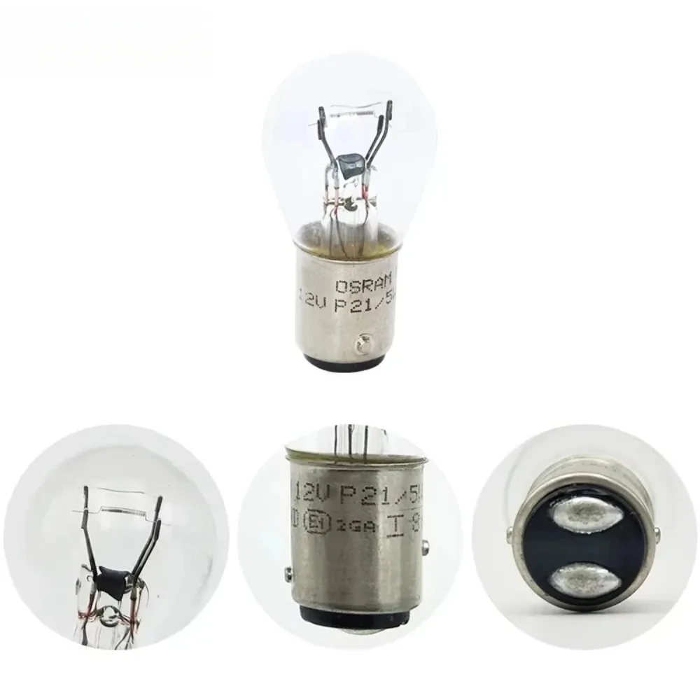 OSRAM 7528 P21/5W Halogen Bulb (S25, BAY15d, 12V) – Dual Filament Turn Signal, Brake & Side Light Bulbs for Cars, 10PCS Pack