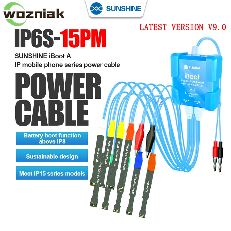 SUNSHINE iBoot A iPhone Mobile Phone Series Power Cable for IP6G~15 Pro Max Original Battery Data Test Repair ON/OFF Switch Line