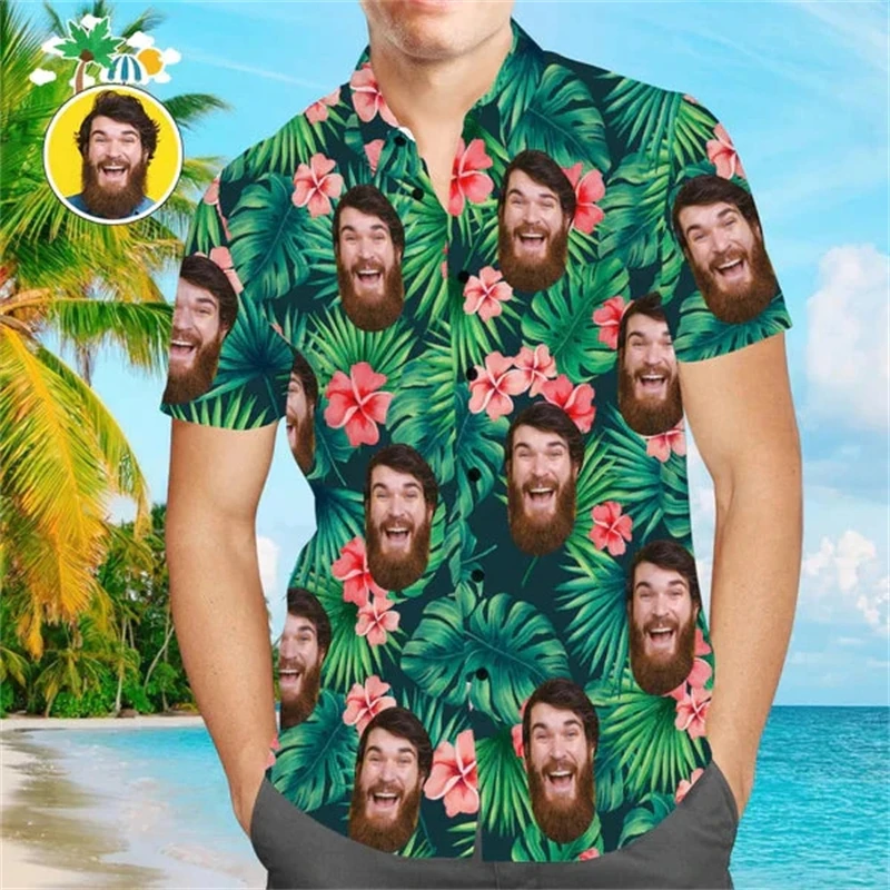 Unisex Hawaiian Shirts Custom Funny 3d Diy Print Button Shirts Short Sleeves/long Sleeves Hawaii Shirt Tops European Size 6xl 5