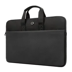 Portable Laptop Handbag and Sleeve - Compact Notebook Briefcase - 14 Inch (Black)