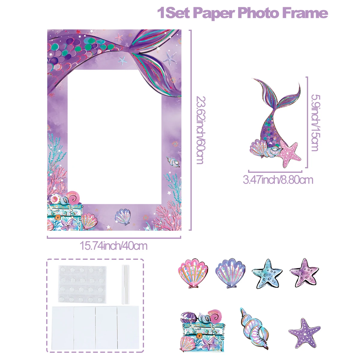 Meerjungfrau Thema Photo Booth Hintergrund Alles Gute zum Geburtstag Dekoration Unter Dem Meer Geburtstag Dekor Baby Shower Party Supplies – Detail 11