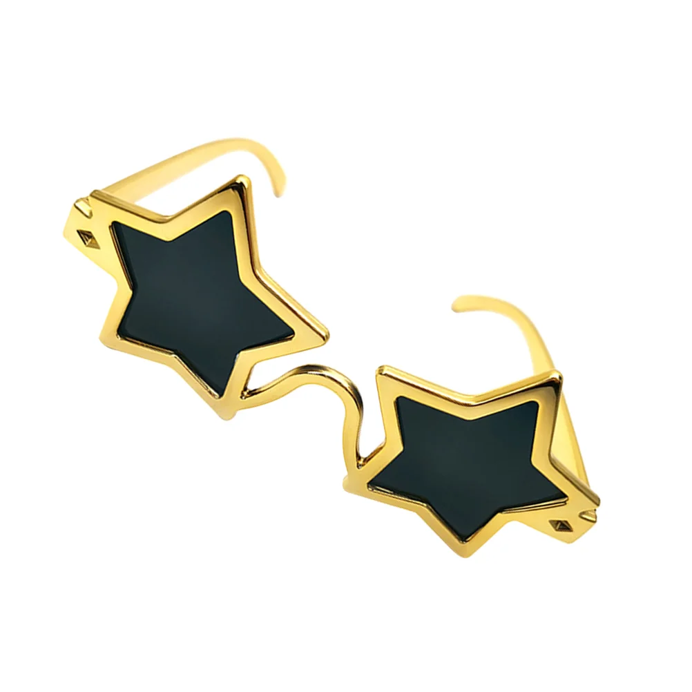 Pentagram Glasses Black Star Sunglasses Men Apparel Gift Gold Party Disco Prom Accessories for Fun