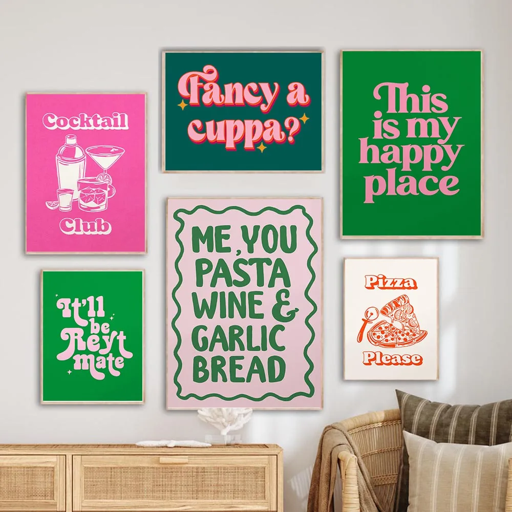 VintageFunnyArtPosterColoursThisIsMyHappyPlaceQuotesPrint