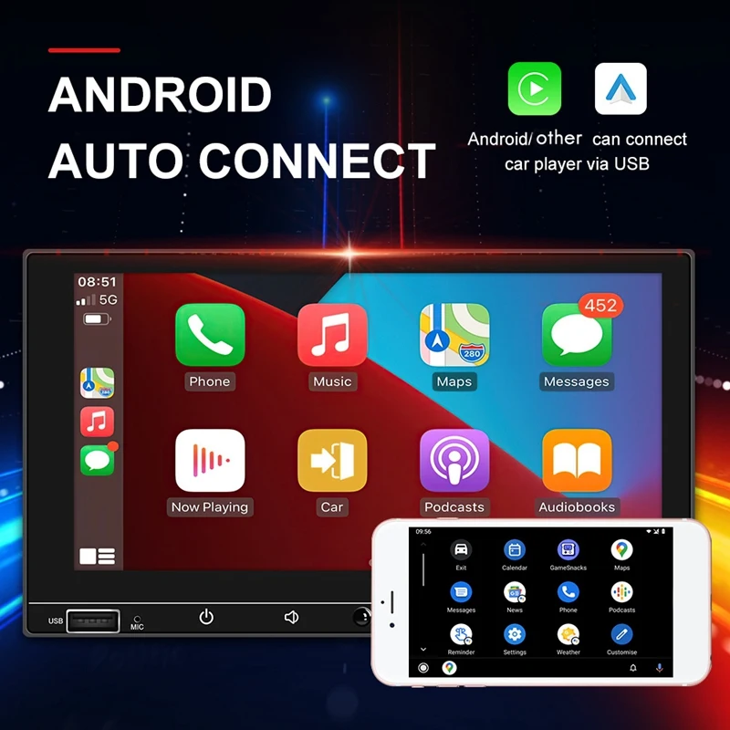 7 Inch Universal Car Radio 2 Din Carplay Android Auto For-Nissan Toyota MP5 Player Multimedia Player