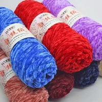 100g Chenille New Soft Rainbow Wool Craft Sweater Yarn BluePink Chunky Crochet BabySoft Knitting Thick DIY Velvet 2