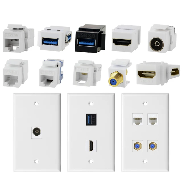 Pannello Parete HDMI E USB 3.0 - Presa Per Cablaggio Domestico Con CAT6+