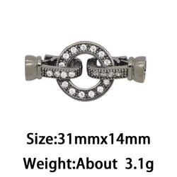 Elegant Zircon Connector for DIY Jewelry Making - Gold/Silver Round or Heart Design (LJK90-2-Black)