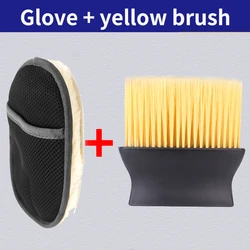 Plush Wool Soft Car Wash and Cleaning Gloves (Gloves X brush)