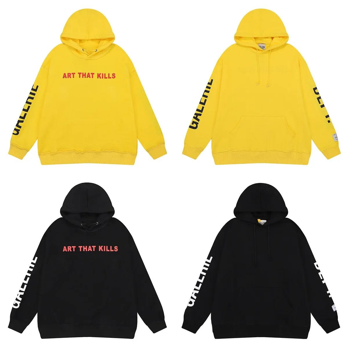 

2023 NEW autumn and winter new tide GALLERY DEPT sleeve LOGO letters printed simple and versatile hooded sweatshirt