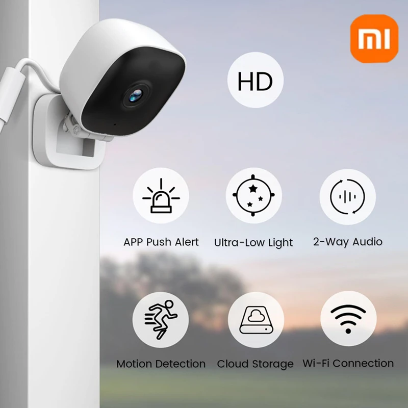 Security Camera Xiaomi 4K Mini Wireless Full Color Night Vision WiFi Monitor IP65 Waterproof Motion Detect Surveillance 2 Way Audio