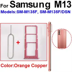Universal Sim Card Tray Holder and Card Slot Reader Adapter Replacement Repair Part (M13 4G Orange Copper)