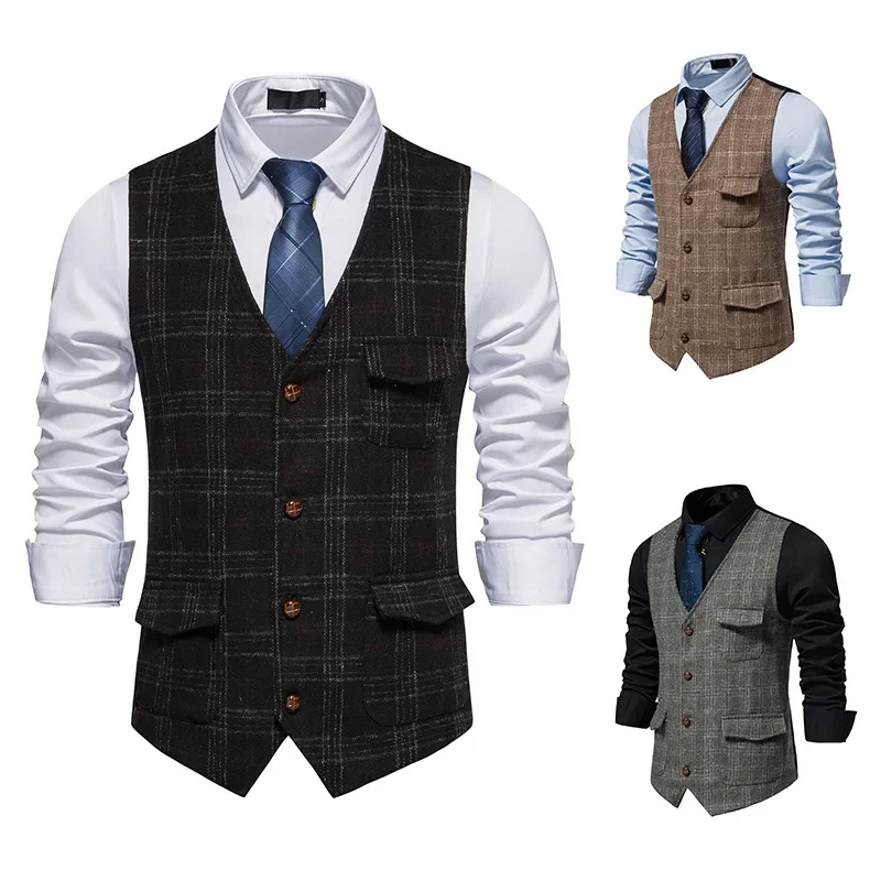 Cross-border Amazon Men's Suit Vest Casual British Style Jacket Youth Amigo Hao Hao Slim Fit Export Quality 2