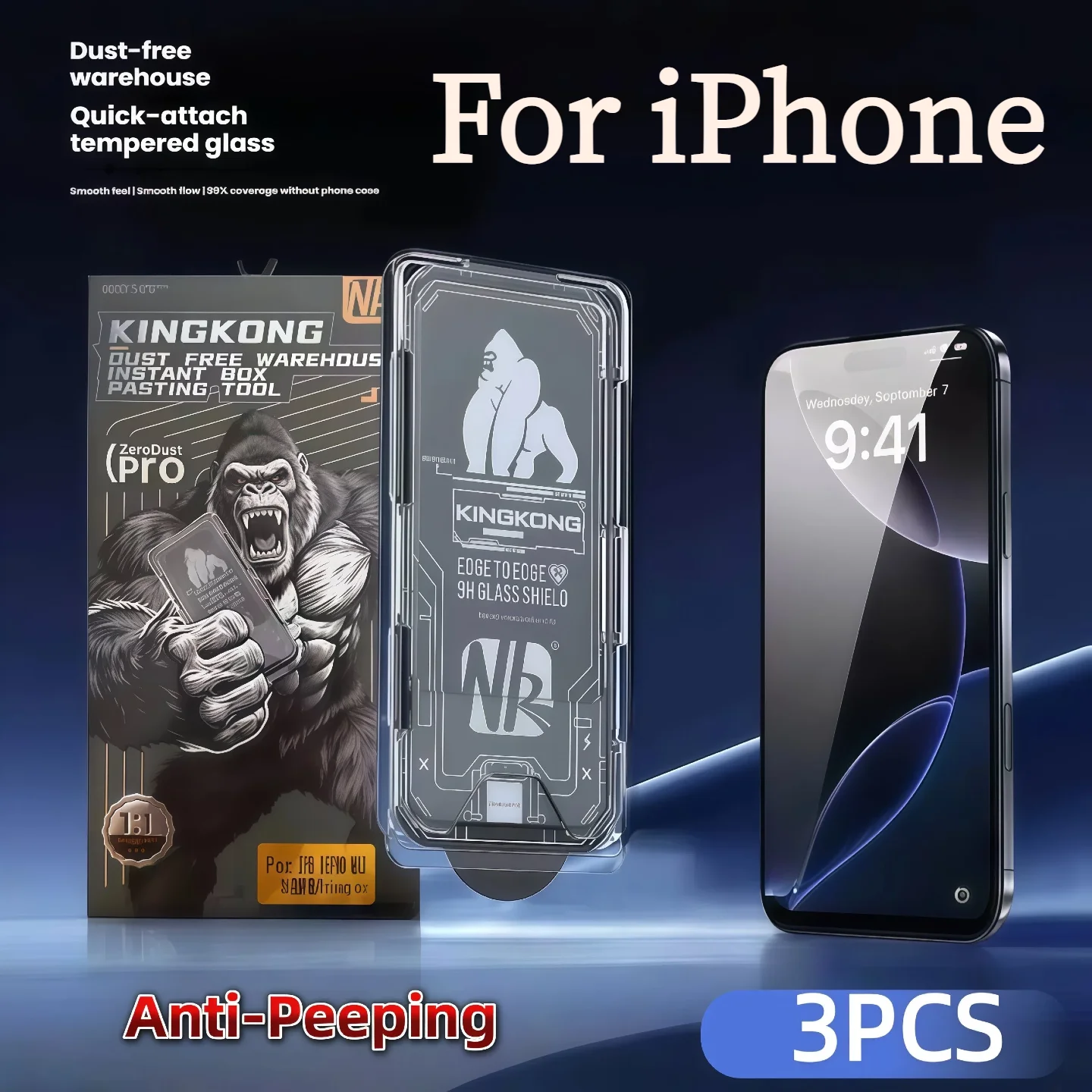 Premium 3-Pack Privacy Tempered Glass Screen Protector - Full Cover Protection