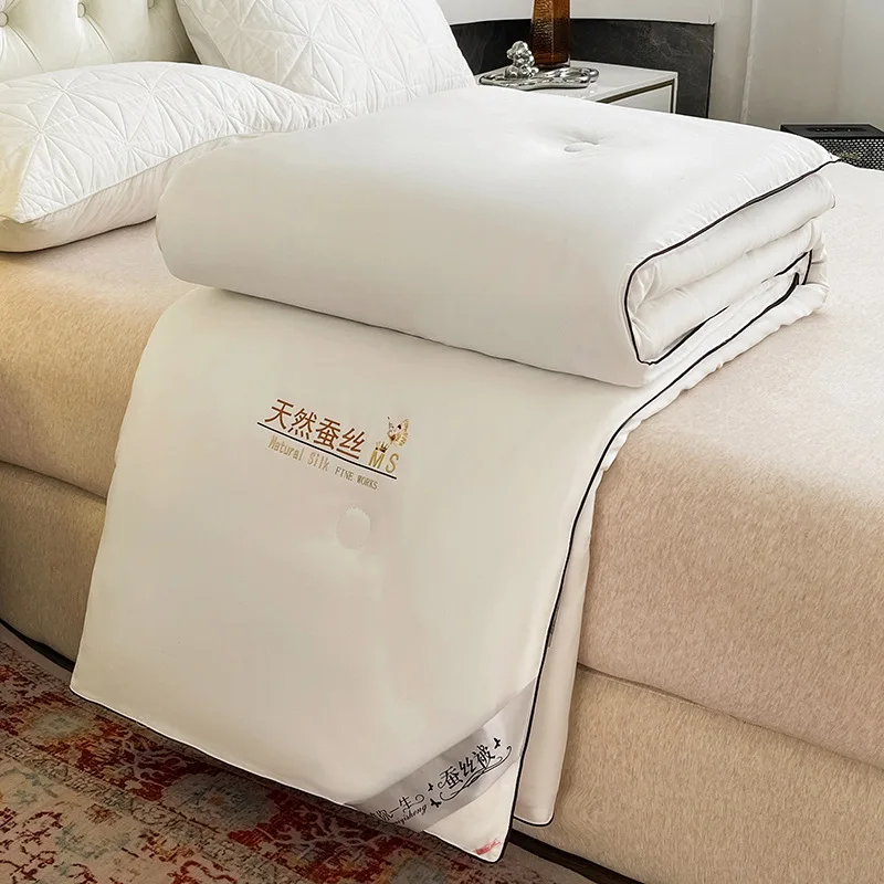 

Formtheo Handmade Silk Quilt Hotel Blanket Sleep Comforter Bed Warm Duvet