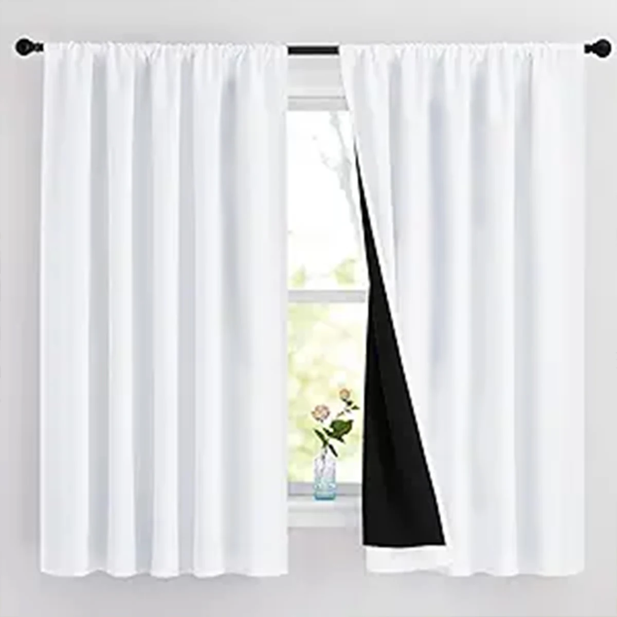 1/2PC Simple Modern Solid Color Blackout Curtain Suitable For Bedroom, Living Room, Balcony, Bay Window, Home Decoration 4
