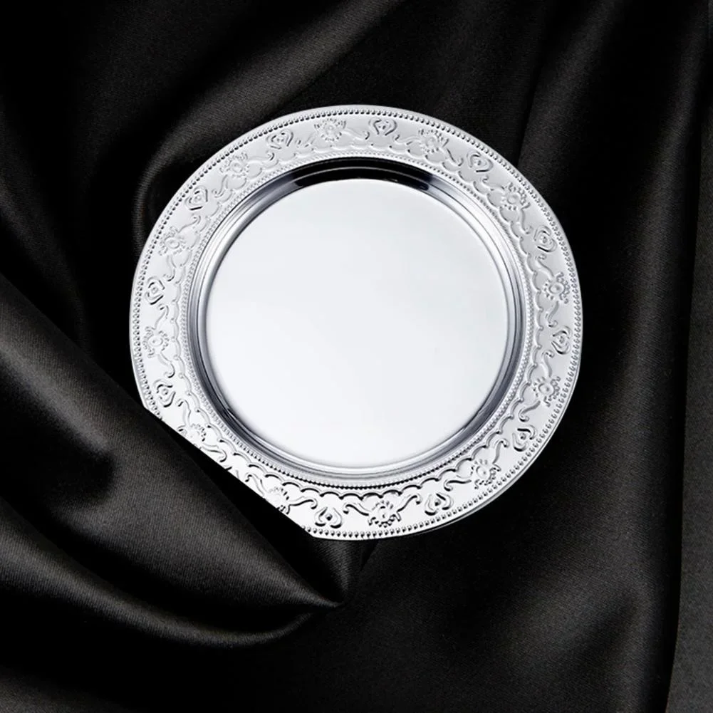 7 Stackable Dinner Mirror Plate Polish Stainless Western Steel Steak Serving Kitchen Dish Gadget Prato