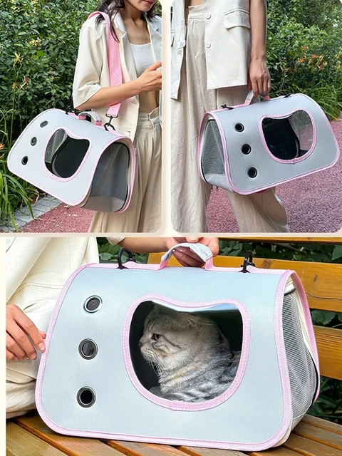 Portable Pet Carrier Bag Foldable Breathable Mesh Travel Bag Small Dogs Foldable Cats Handbag Travel Pet Backpack 5