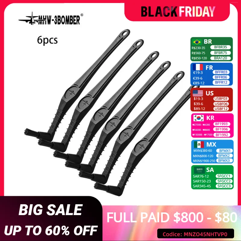 MHW-3BOMBER Coffee Grinder Machine Cleaning Brush 1/3/6 Pieces Espresso Maker Tools Professional Home Barista Cafe Accessories