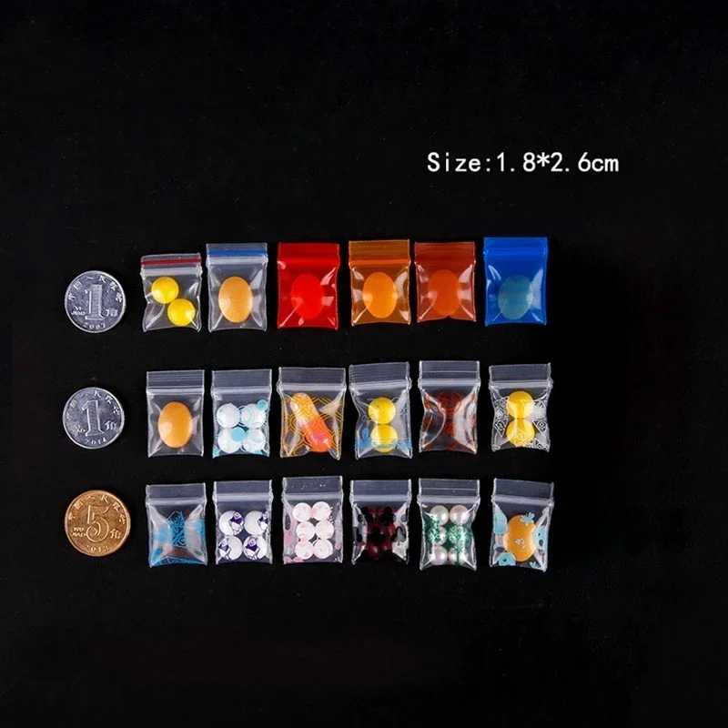 2.5x3cm Super Mini Thick Transparent Zipper Lock Bag Cute Cartoon Clear Plastic Bag Jewelry Pills Button Storage Loading Bag 3