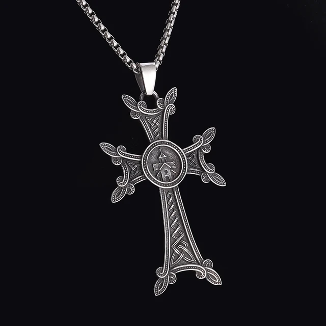 Vadmans Collana Croce Celtica In Argento Sterling 925 - Ciondolo Con Nodo Irlandese Vintage - Regalo Uomo E Donna