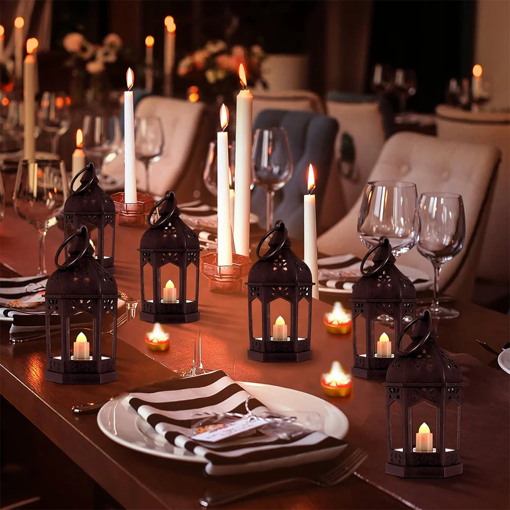 

2/3 2pcs Small Lanterns Decorative Charm To Home With Stylish Designs Size Lanterns Decorative Indoor black-2PCS