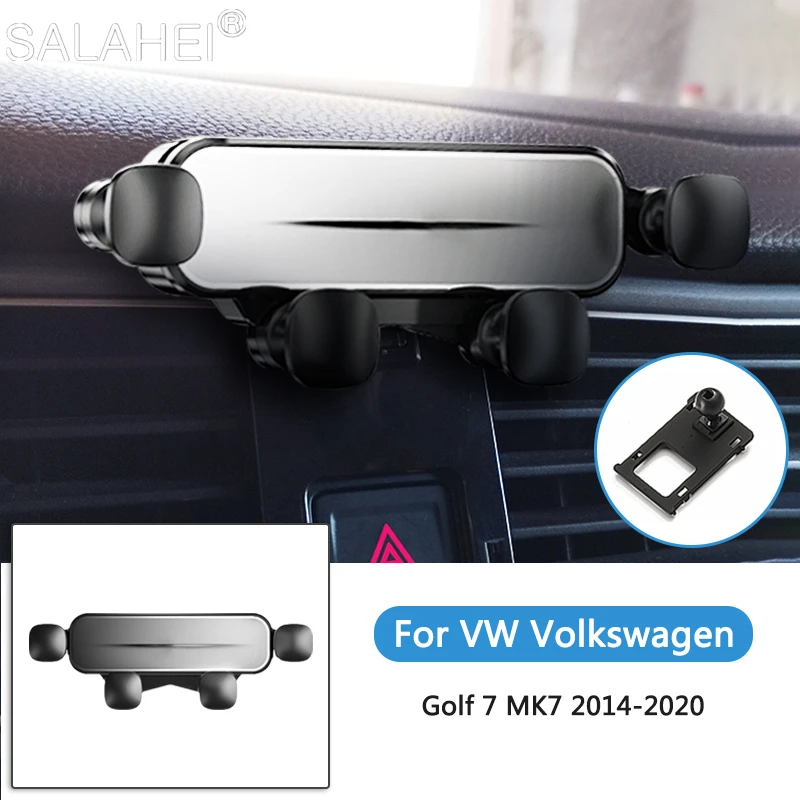 Adjustable Car Phone Holder Air Outlet Gravity Mount GPS Support Bracket For VW Volkswagen Golf 7 MK7 2014 -