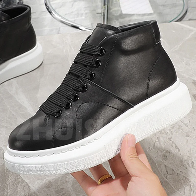 

Women Flat Shoes Spring Autumn New Genuine Leather Upper Round Toe Thick Bottom Unisex Casual Shoes Concise Comfortable Loafers
