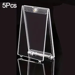 Clear Magnetic Card Holder Display Case for Trading Cards and Photos (1 - 10 Pack) (5pcs)