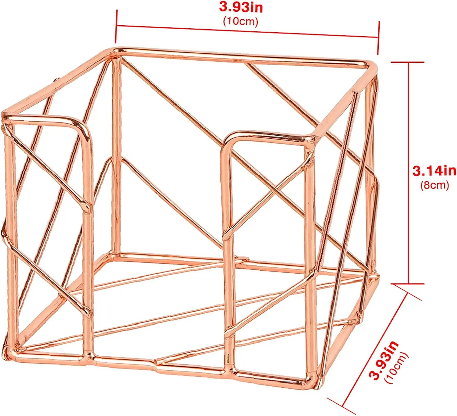 Sticky Note Holder Rose Gold Memo Note Cube Holder Dispenser Notepad for Pen Pencil Office Home School Desk Supplies,sticky note holder