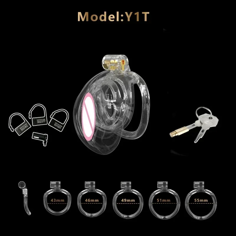 Realistic Pussy Design Chastity Cage Sissy Chastity Device Lightweight 5 Sizes Cock Cage 5 Base Rings Sex Toi for Man