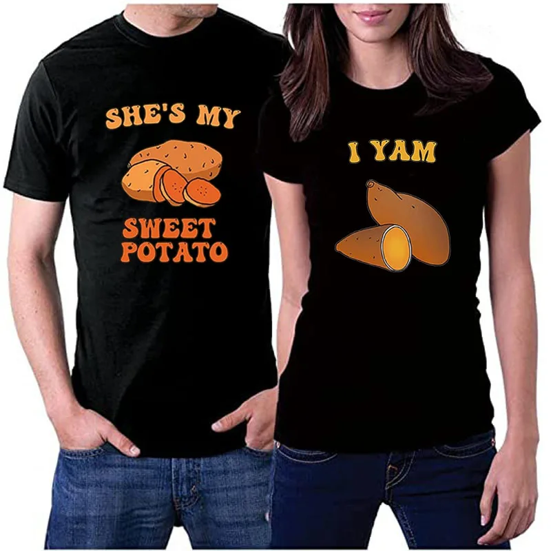 

Couples Matching Shirts Shes My Sweet Potato I Yam Set Thanksgiving Gift T-Shirt Cute Valentine's Day Lovers Graphic Tees Tops