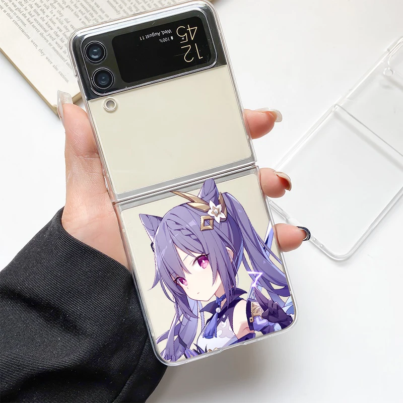 Clear Hard PC Shell Phone Case with Genshin Impact Design - Durable Bumper Cover