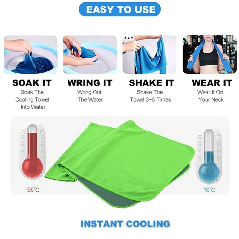 Sport Cooling Towel Microfiber Instant Cool Ice Face Towels for Gym Swimming Yoga Running Quick-dry Towels Cooling Cloth