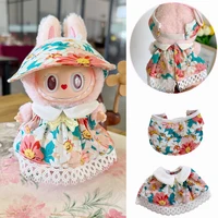 лабубу Ropa Labubu Clothes Princess Flower Field Two-piece Set 15/17cm Labubu Outfit Replacement Accessories New Sun Hat 1
