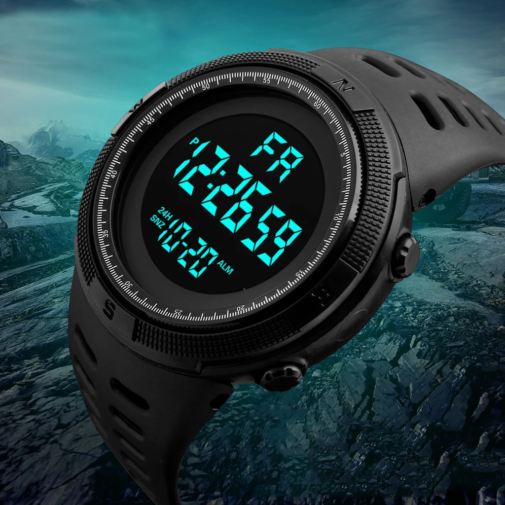 цена UTHAI C26 Men's Digital Electronic Watch Sports Glow 49mm Large Dial Student Outdoor Adventure Trend Multifunctional Watches
