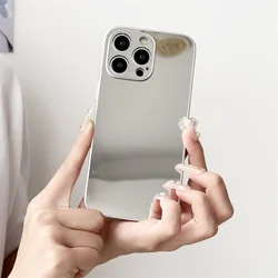 Luxury Shockproof Makeup Mirror Phone Case - Premium Back Cover - iPhone 13 (Silver)