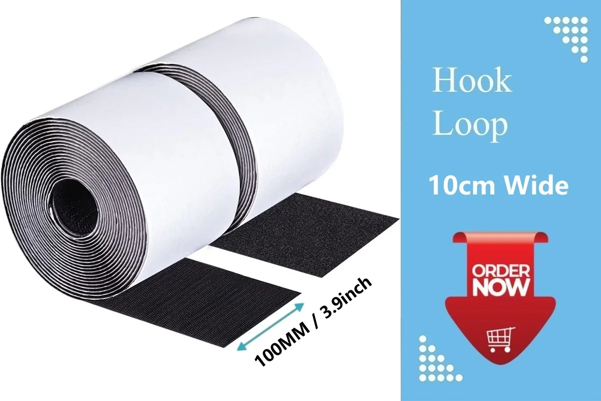20 mm magisches Aufkleberband, selbstklebend, extra stark, doppelseitig klebend, mit Aufkleber-Pad, flauschiger Klettverschluss, Schwarz – Detail 1