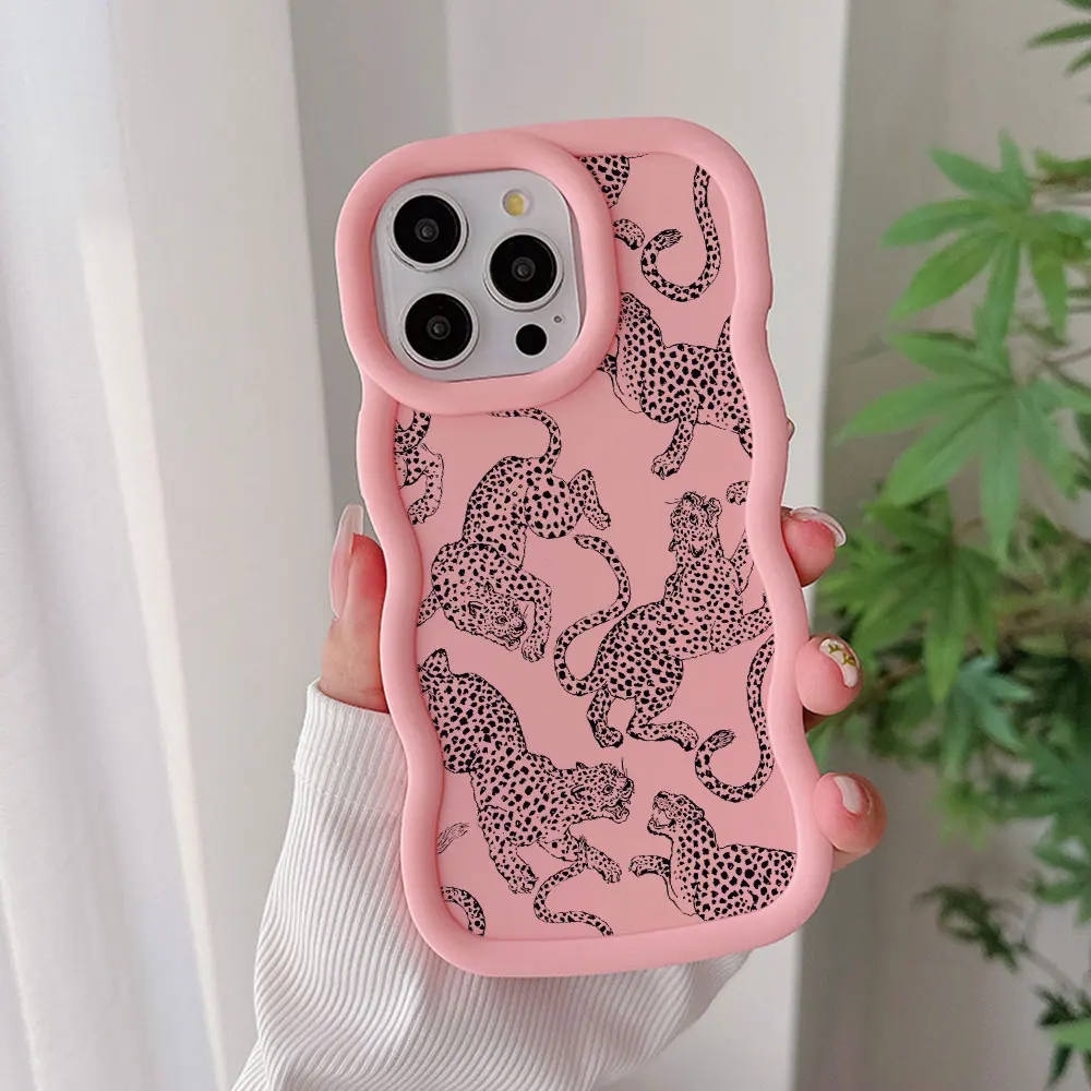 Luxury Pink Leopard Print Phone Case Cover