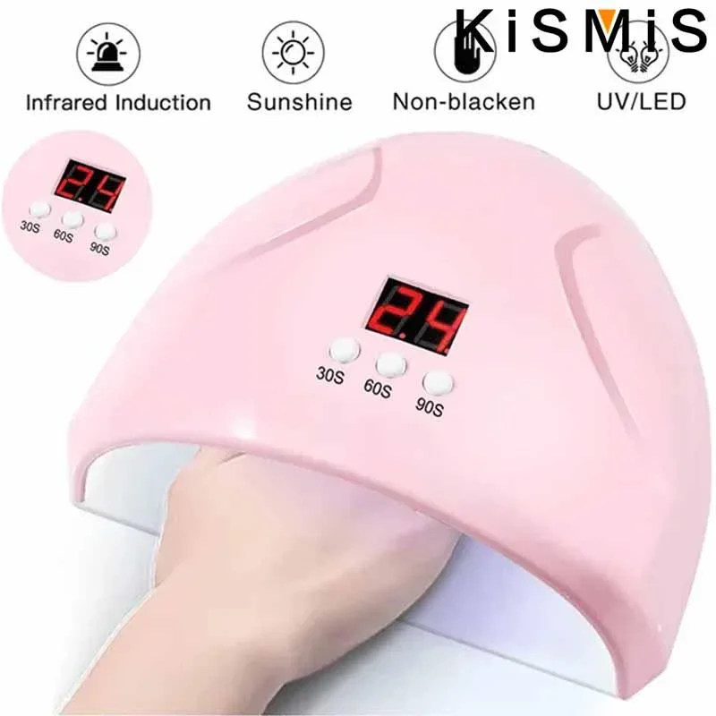 36W LCD 디스플레이 네일 라이트 12 LED 라이트 USB UV 젤 네일 건조기 젤 네일용 적외선 센서 타이머 네일 건조기